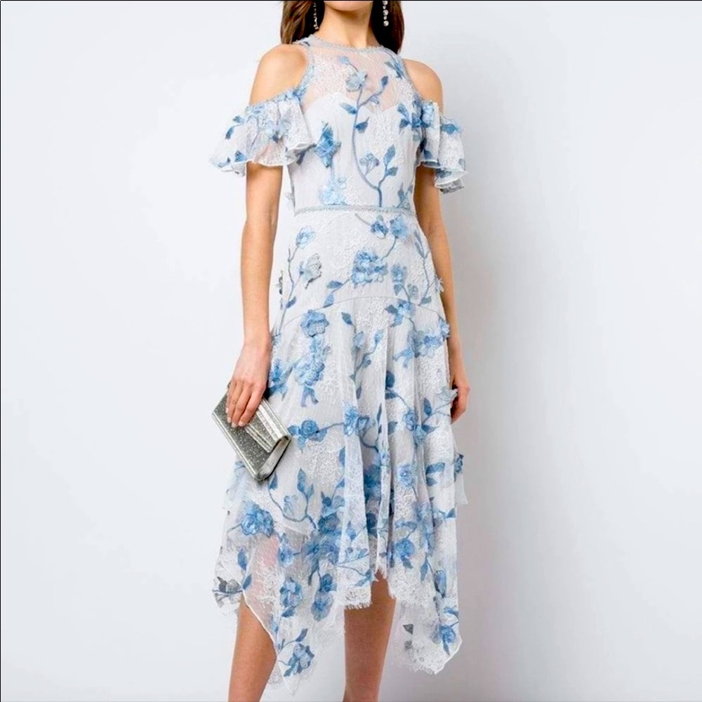 Marchesa Notte dress cold shoulder NEW SZ 4